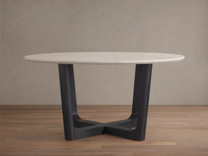 Saint Germain Round Stone Dining Table with Rennes Base