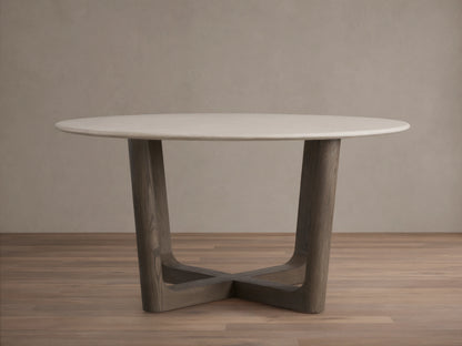 Saint Germain Round Stone Dining Table with Rennes Base