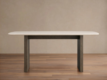Saint Germain Stone Top Dining Table with Wood Clement Base