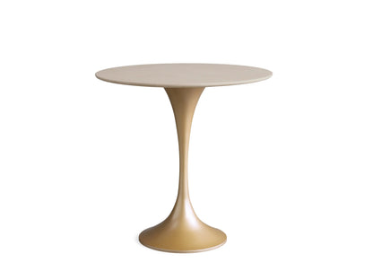 Saint Germain Bistro Table with a round, cream marble tabletop viewed from above, showing subtle natural patterns and texture.