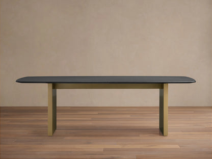 Saint Germain Wood Dining Table with Clement Base in Metal