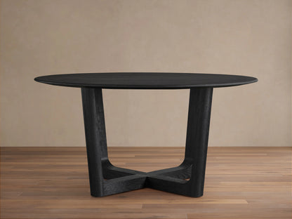 Saint Germain Round Wood Dining Table with Rennes Base