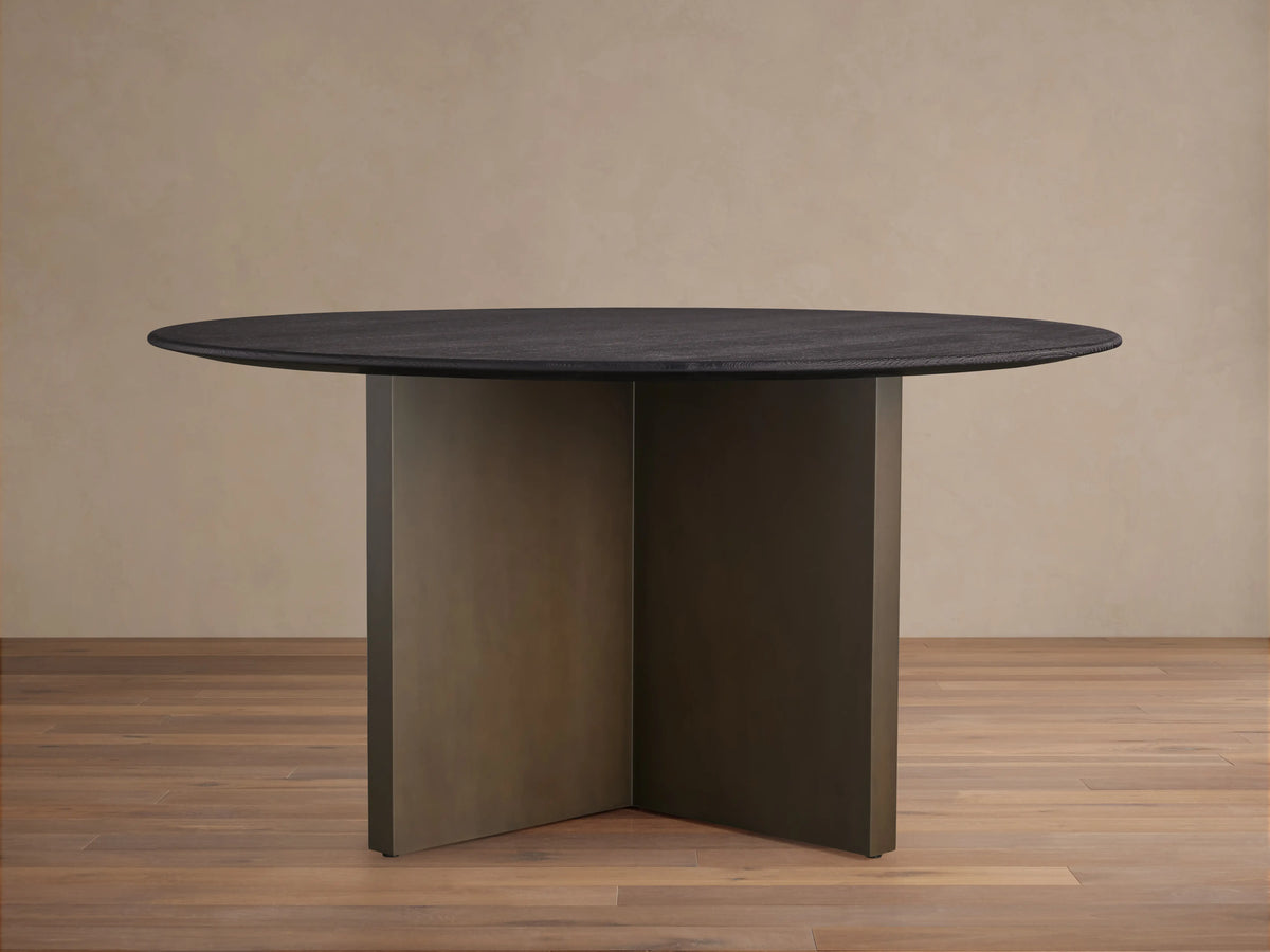 Saint Germain Round Wood Dining Table with Clement Base
