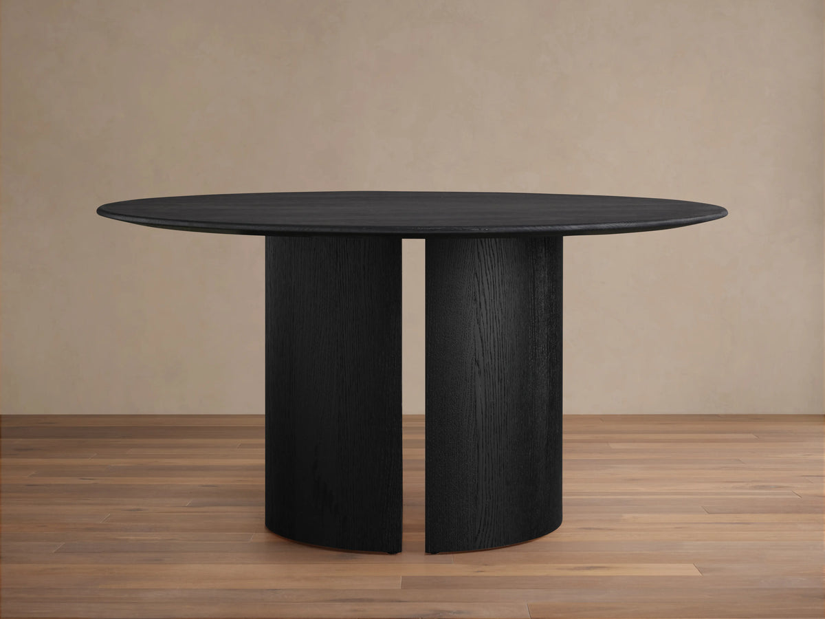 Saint Germain Round Wood Dining Table with Dauphine Base