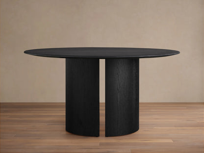 Saint Germain Round Wood Dining Table with Dauphine Base