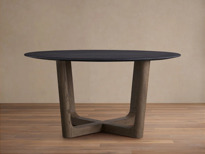 Saint Germain Round Wood Dining Table with Rennes Base