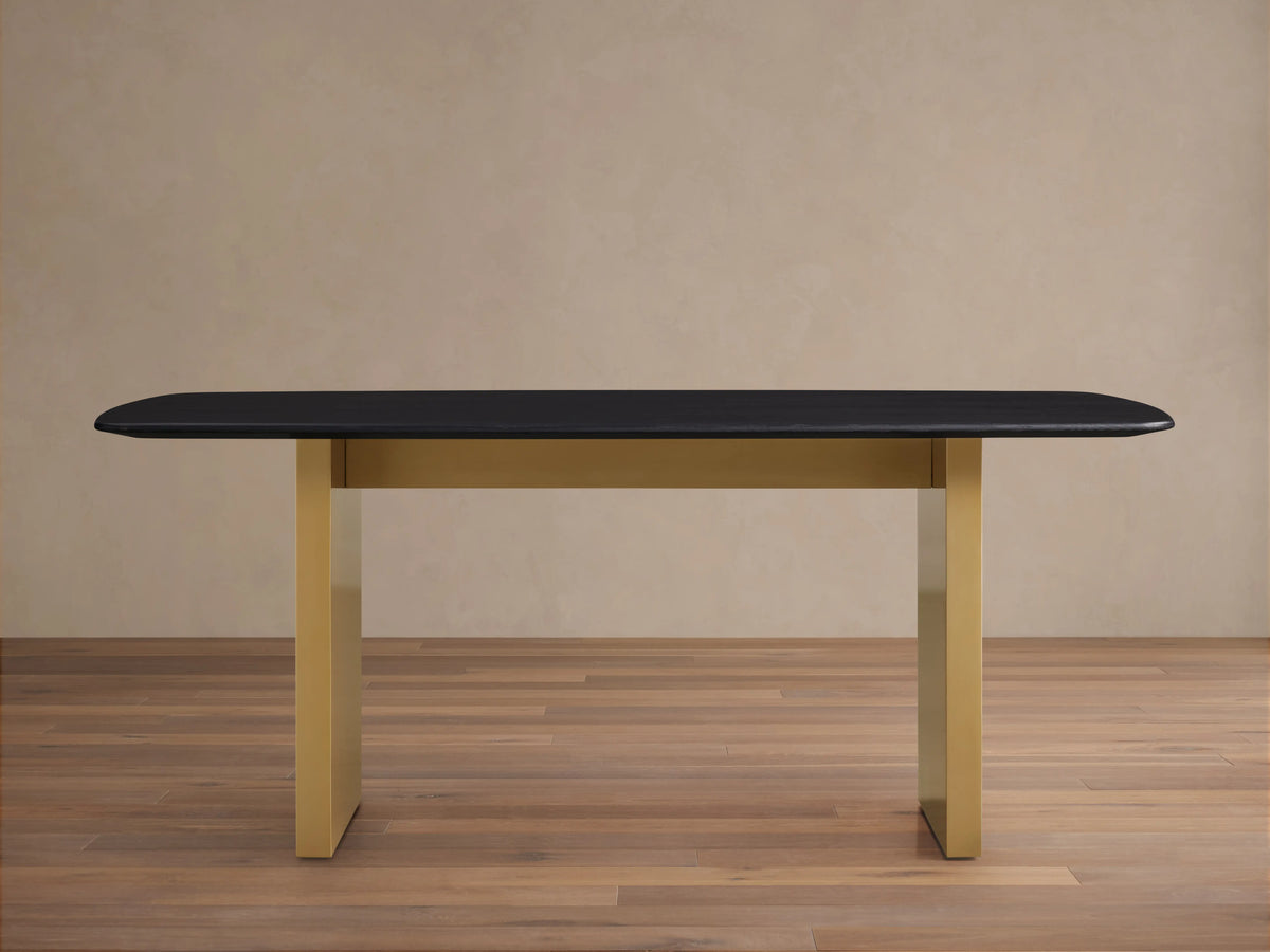 Saint Germain Wood Dining Table with Clement Base in Metal