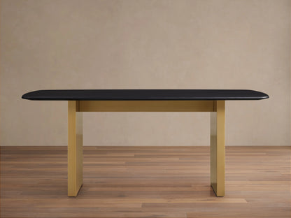 Saint Germain Wood Dining Table with Clement Base in Metal
