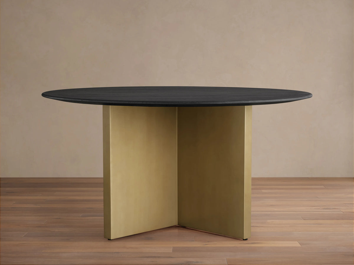 Saint Germain Round Wood Dining Table with Clement Base