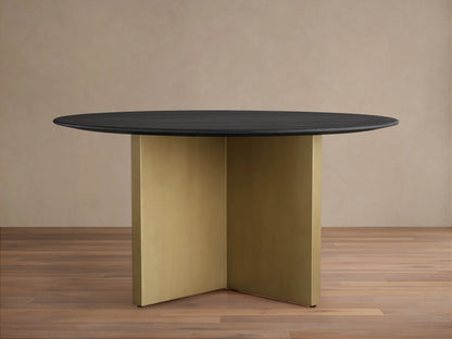 Saint Germain Round Wood Dining Table with Clement Base