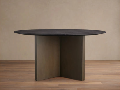 Saint Germain Round Wood Dining Table with Clement Base