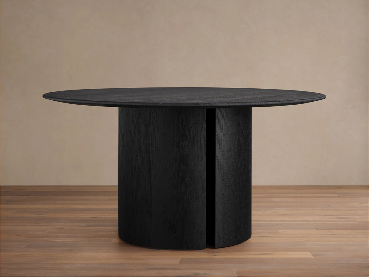 Saint Germain Round Wood Dining Table with Dauphine Base