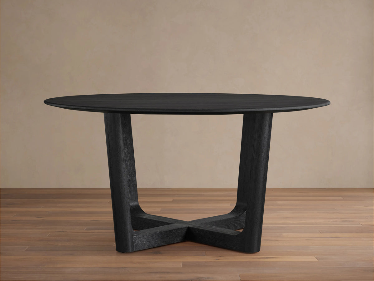 Saint Germain Round Wood Dining Table with Rennes Base
