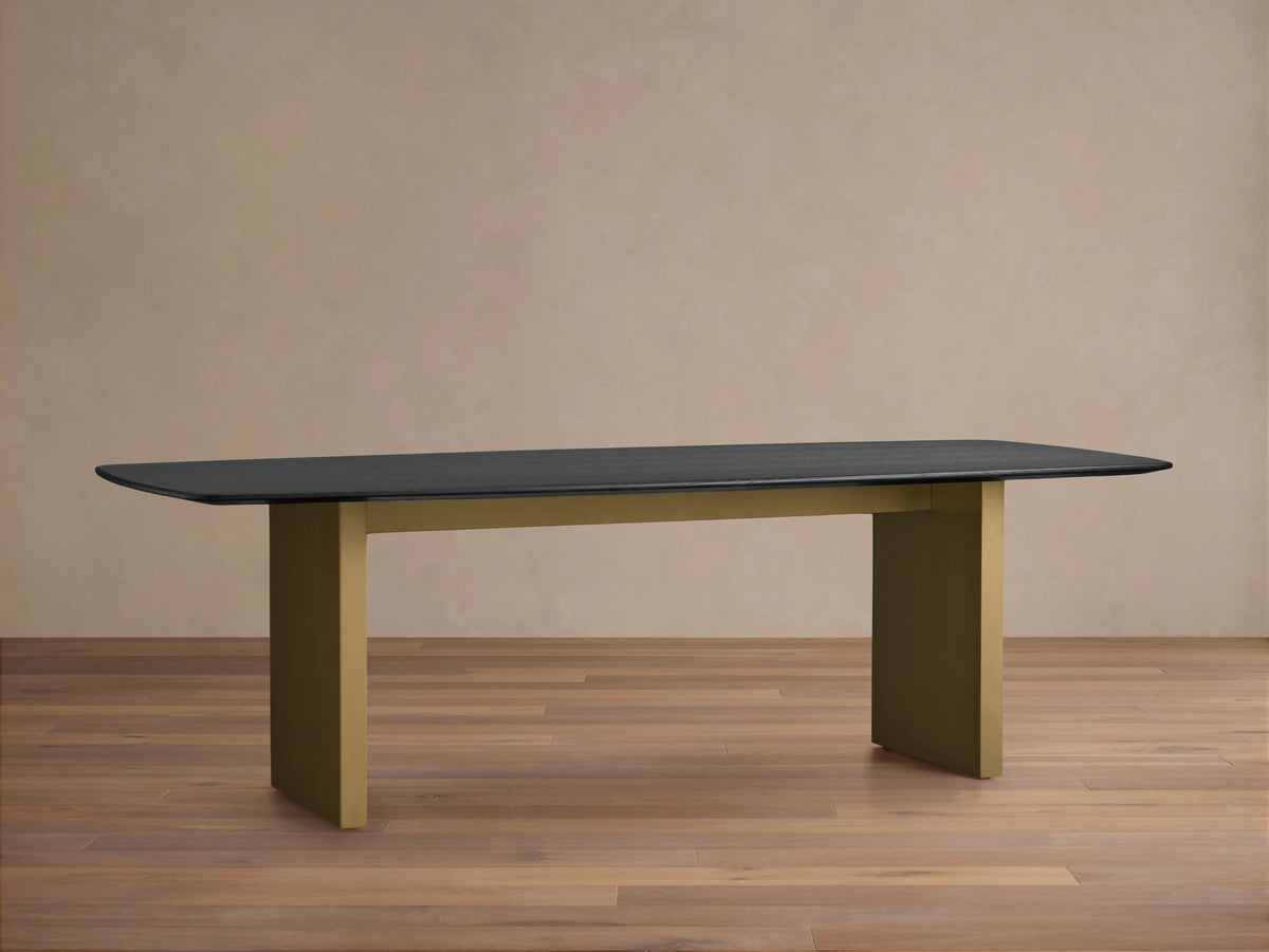 Rectangular Saint Germain wood dining tabletop in Ebony finish, viewed from above on a neutral background.