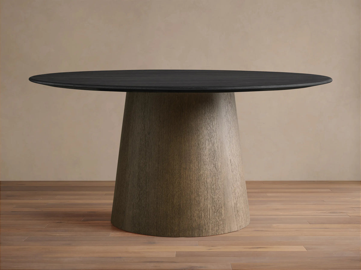Saint Germain Round Wood Dining Table with Toulouse Base