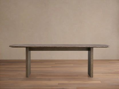 Saint Germain Stone Top Dining Table with Wood Clement Base