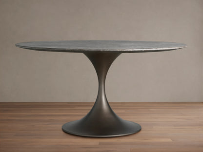Saint Germain Round Stone Dining Table with Launette Base