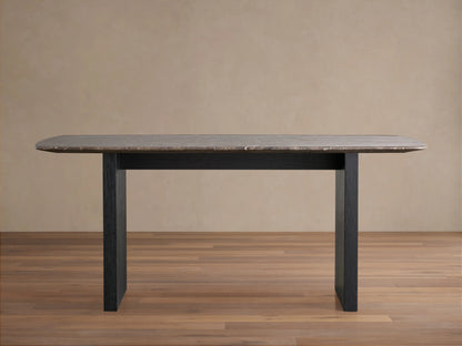 Saint Germain Stone Top Dining Table with Wood Clement Base