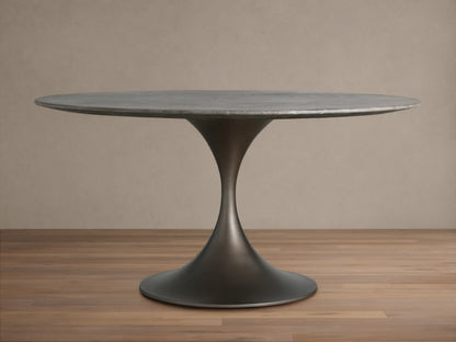 Saint Germain Round Stone Dining Table with Launette Base