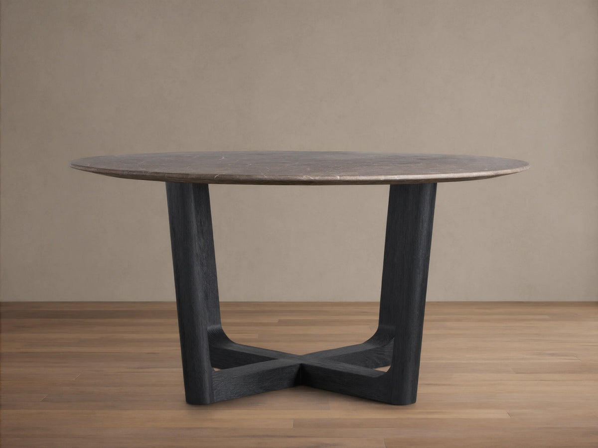 Saint Germain Round Stone Dining Table with Rennes Base