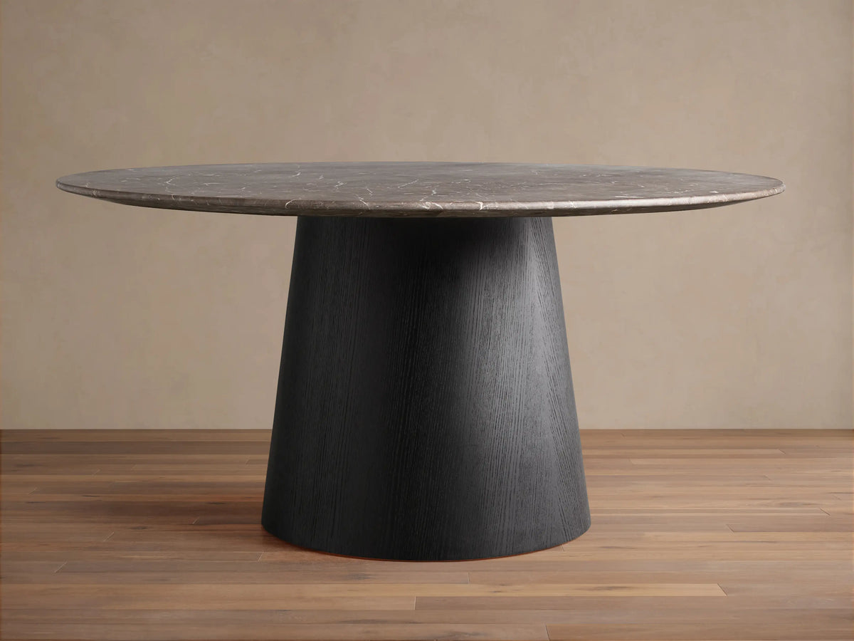 Saint Germain Round Stone Dining Table with Toulouse Base