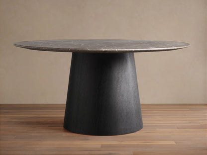 Saint Germain Round Stone Dining Table with Toulouse Base