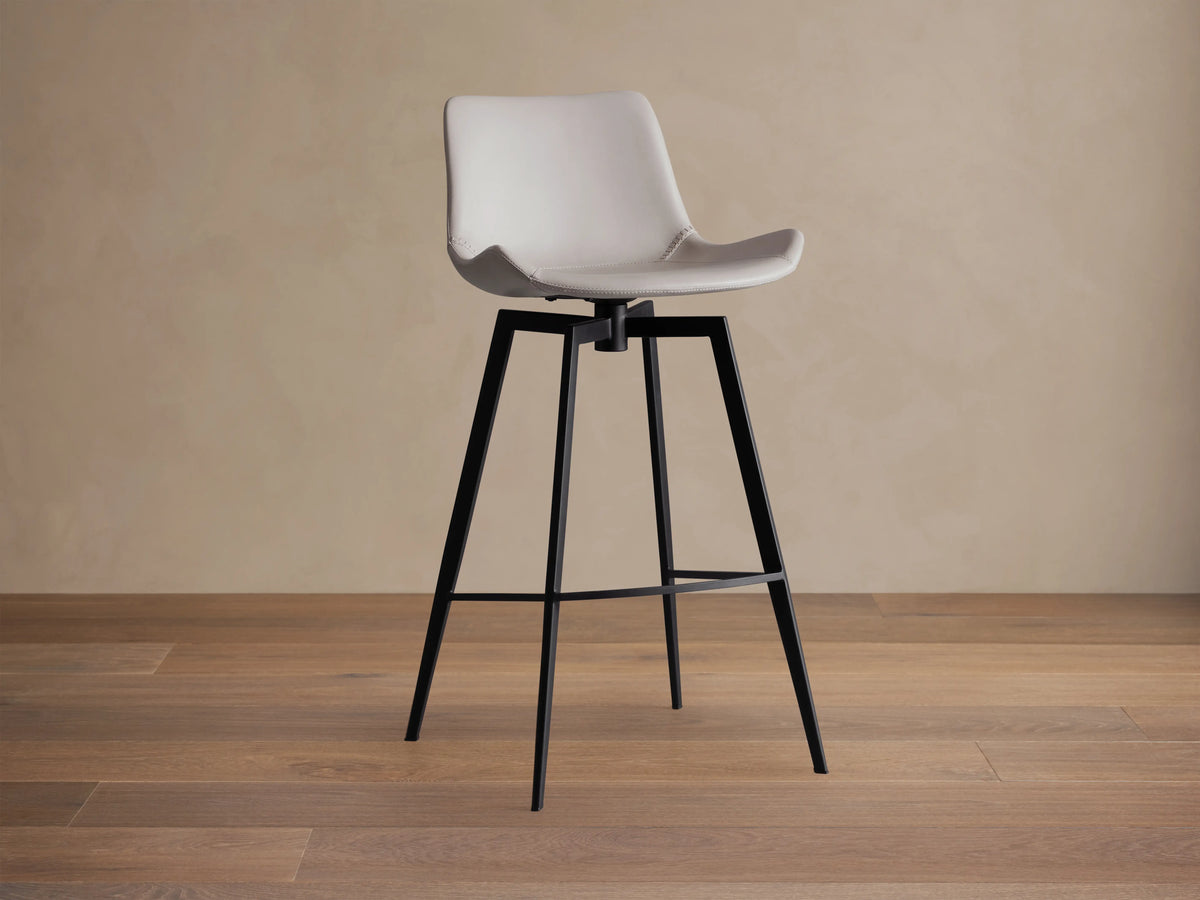 Gage Faux Leather Swivel Stool