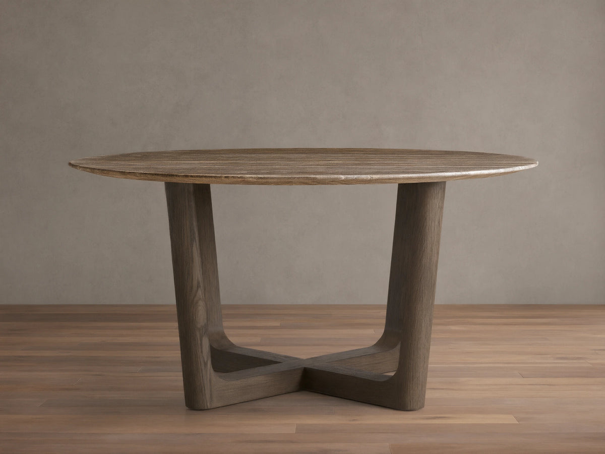 Saint Germain Round Stone Dining Table with Rennes Base