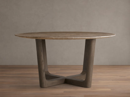 Saint Germain Round Stone Dining Table with Rennes Base
