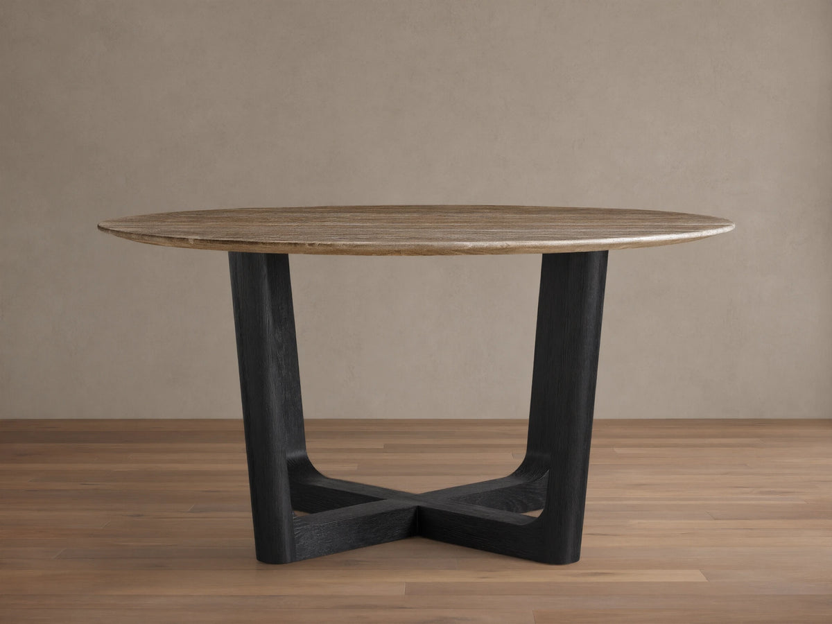 Saint Germain Round Stone Dining Table with Rennes Base