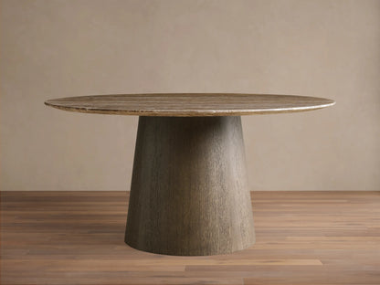 Saint Germain Round Stone Dining Table with Toulouse Base