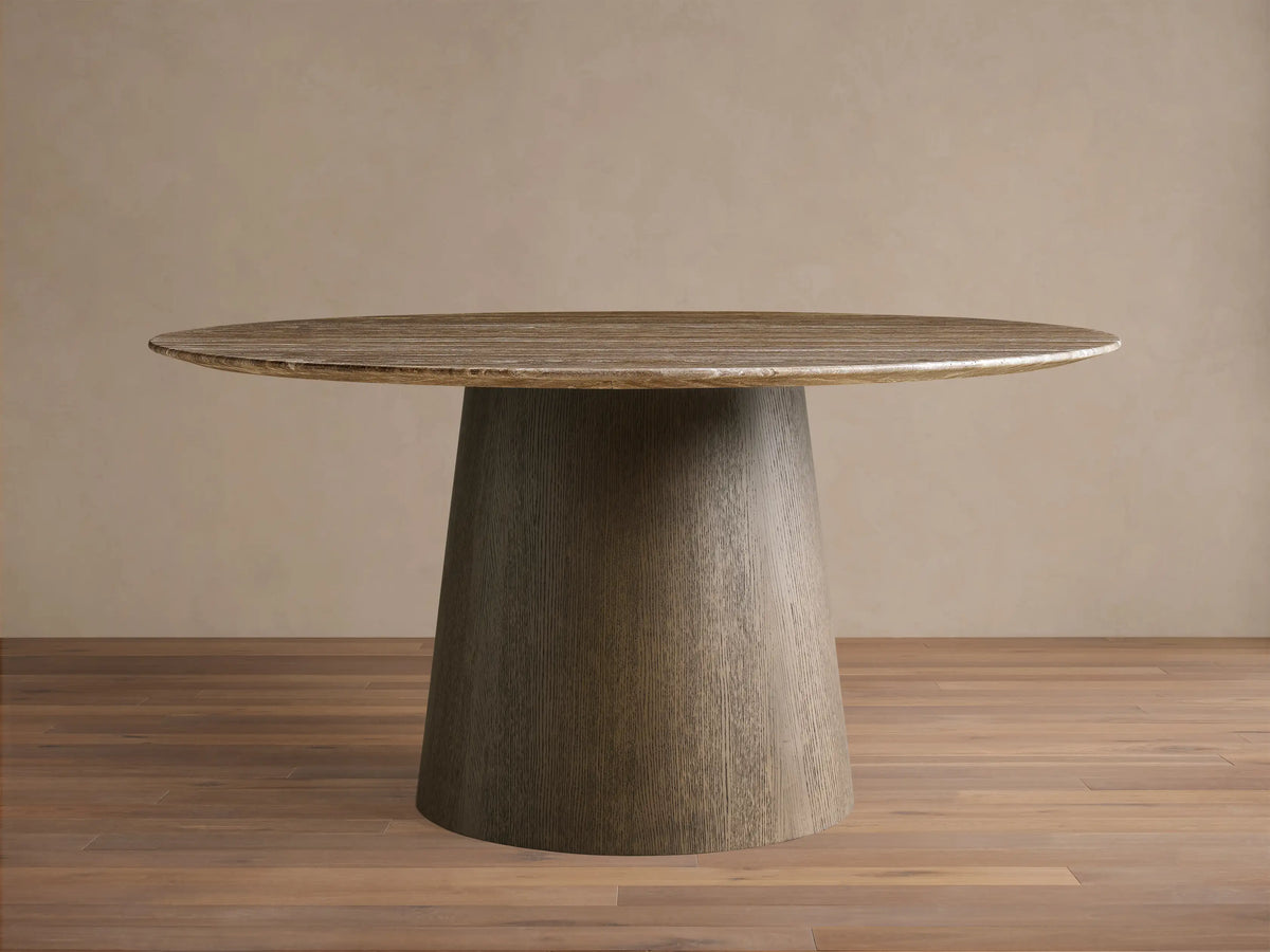 Saint Germain Round Stone Dining Table with Toulouse Base