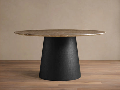 Saint Germain Round Stone Dining Table with Toulouse Base