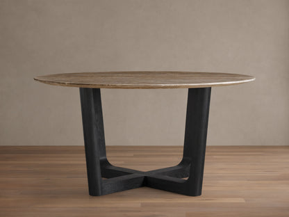 Saint Germain Round Stone Dining Table with Rennes Base