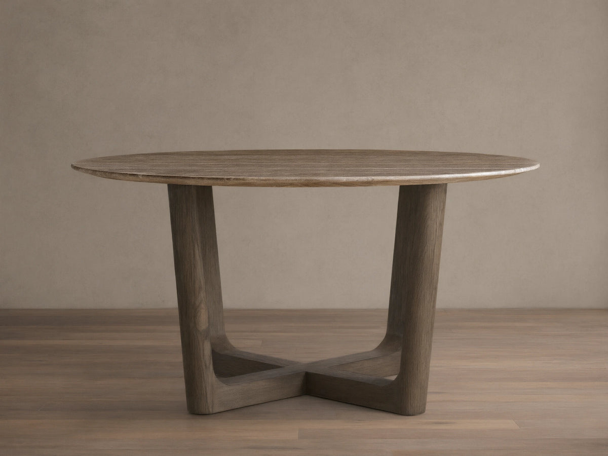 Saint Germain Round Stone Dining Table with Rennes Base