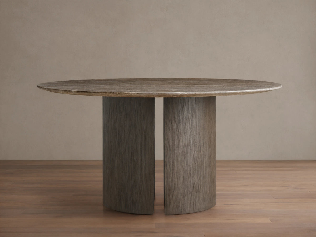 Saint Germain Round Stone Dining Table with Dauphine Base
