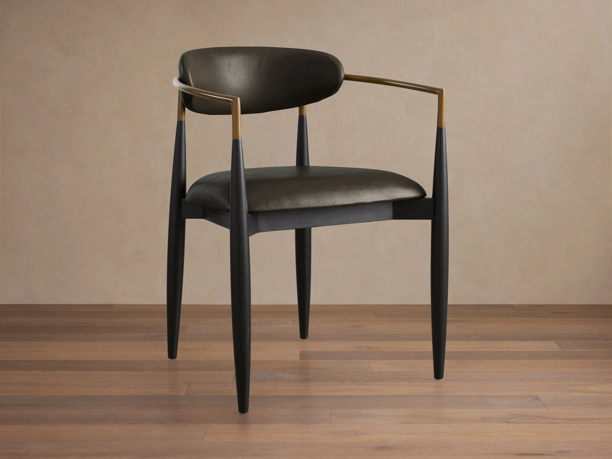 Jagger Faux Leather Dining Arm Chair