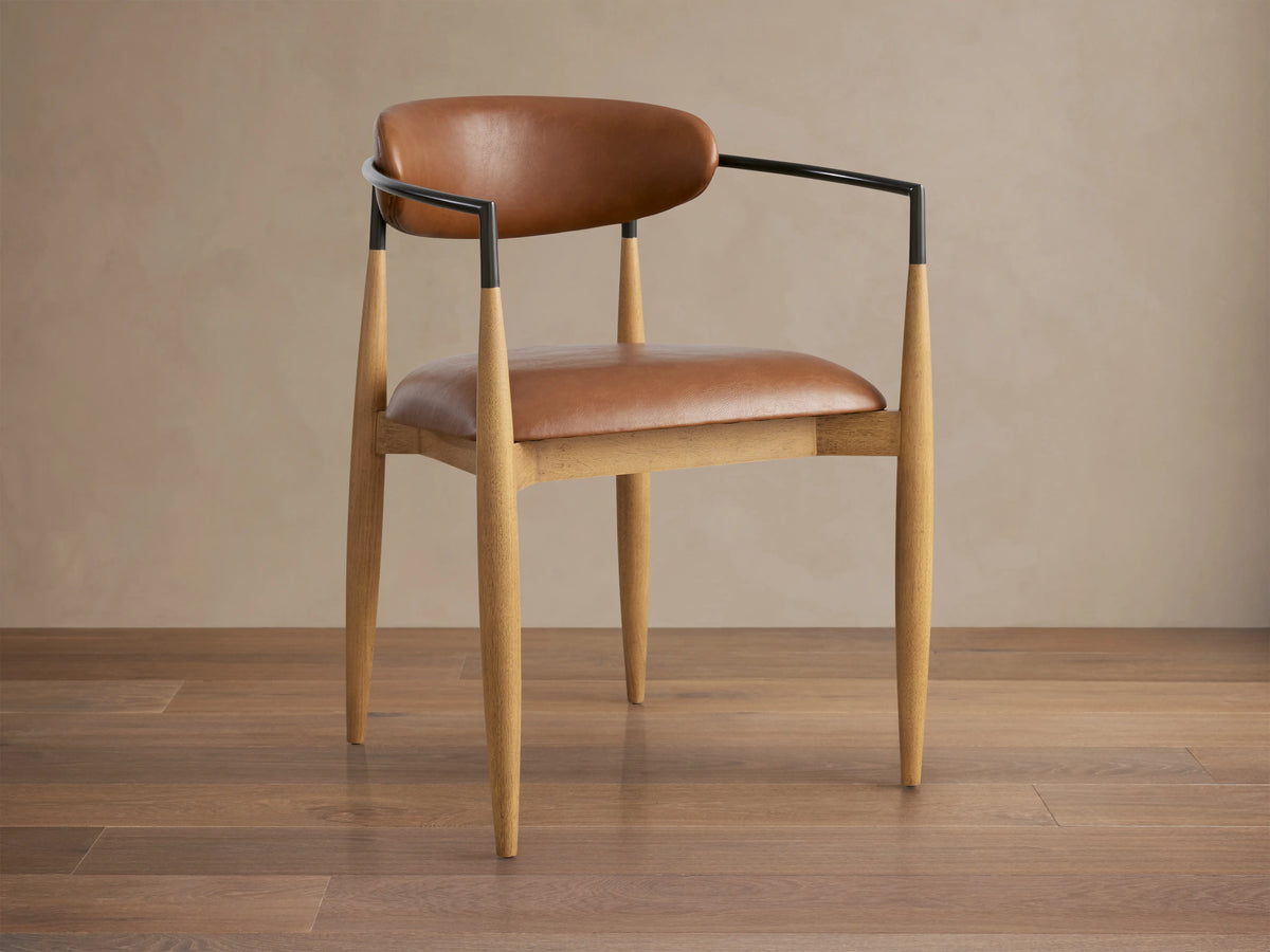 Jagger Faux Leather Dining Arm Chair