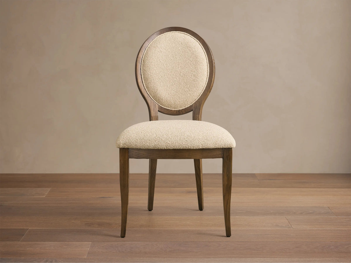 Jeannine Upholstered Round Back Side Chair in Promise Ecru and Mocha (3 of 4)