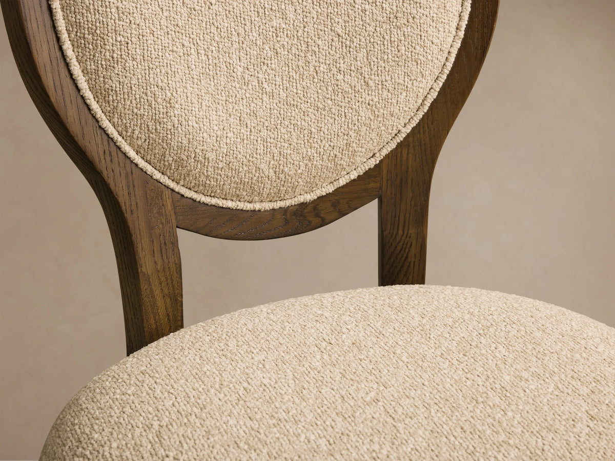 Jeannine Upholstered Round Back Side Chair in Promise Ecru and Mocha (2 of 4)