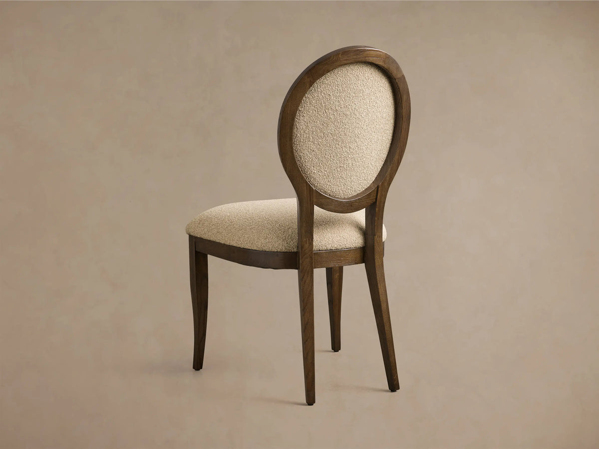 Jeannine Upholstered Round Back Side Chair in Promise Ecru and Mocha (1 of 4)