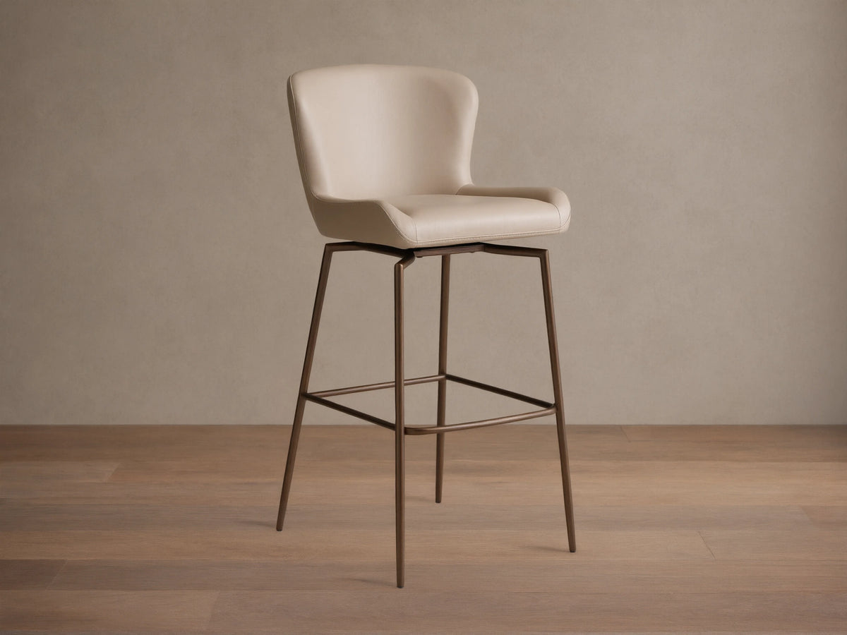 Kirsten Faux Leather Swivel Stool