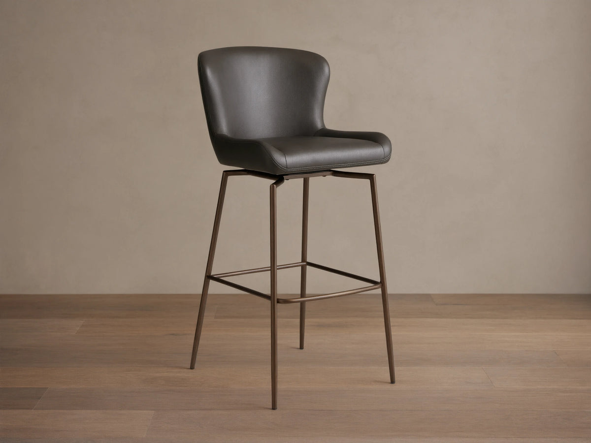 Kirsten Faux Leather Swivel Stool