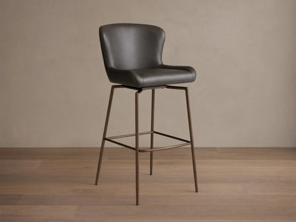 Kirsten Faux Leather Swivel Stool