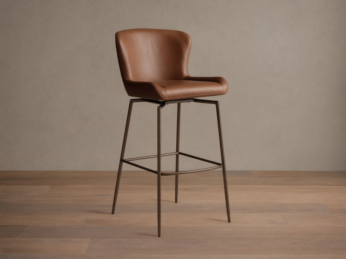 Kirsten Faux Leather Swivel Stool