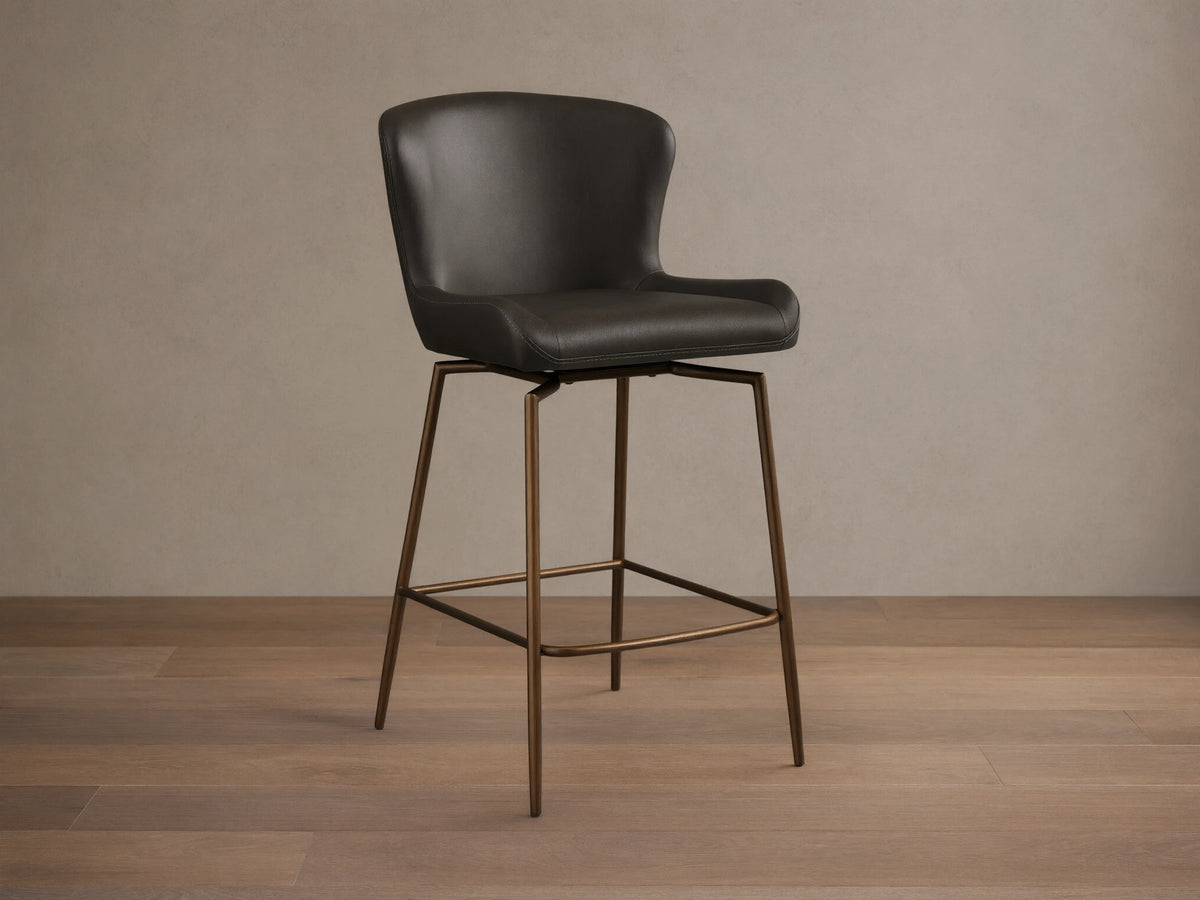 Kirsten Faux Leather Swivel Stool