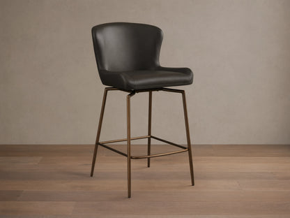 Kirsten Faux Leather Swivel Stool