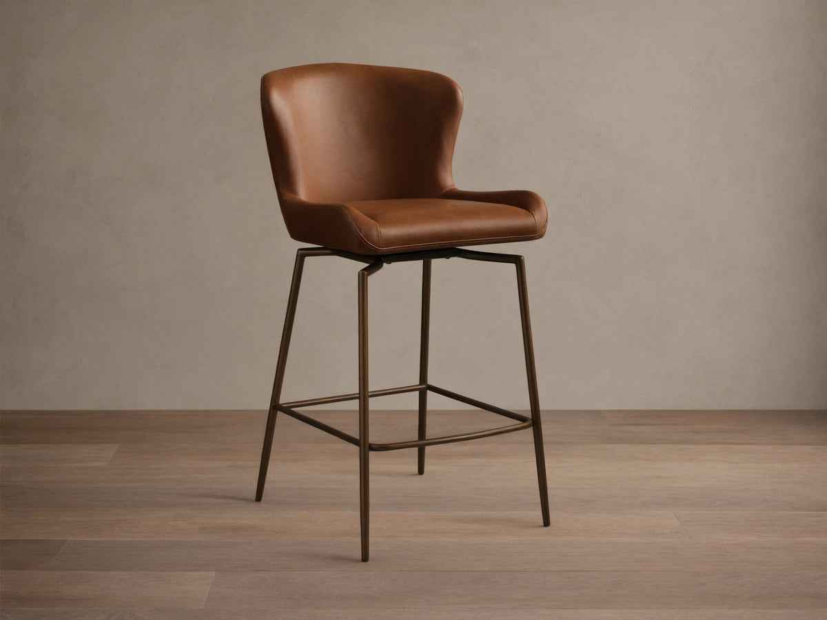 Kirsten Faux Leather Swivel Stool