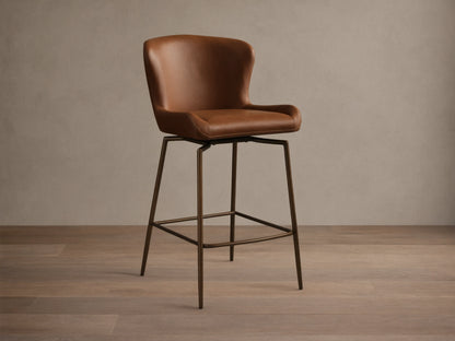 Kirsten Faux Leather Swivel Stool