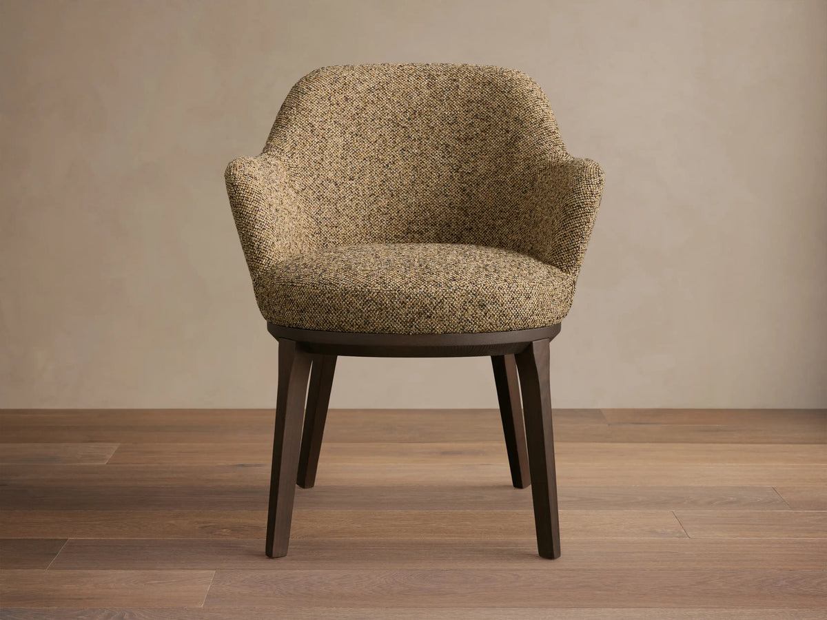 Simone Arm Chair in Minka Earth and Noce Terra (4 of 4)
